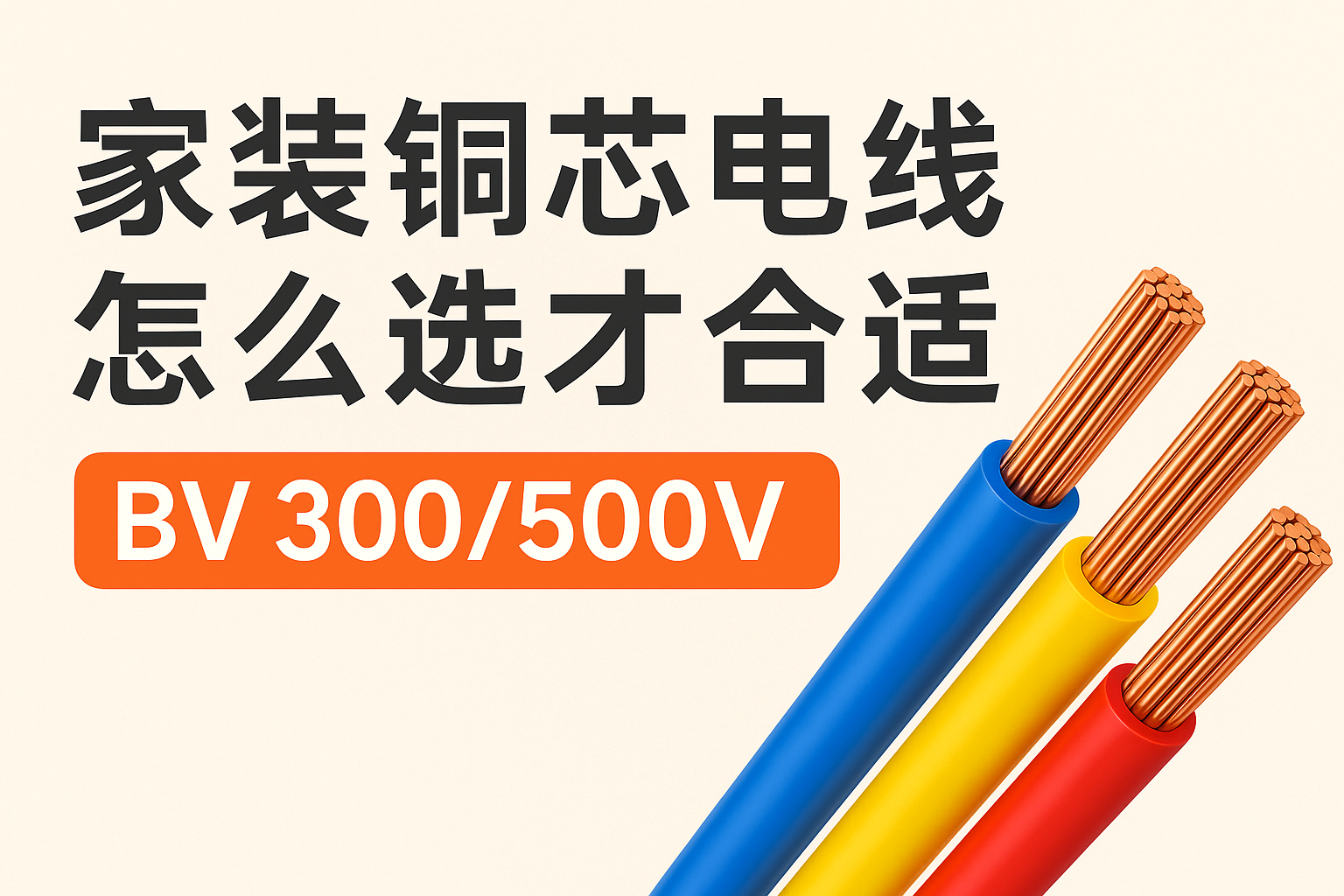 家装铜芯电线怎么选才合适 BV 300/500V ？