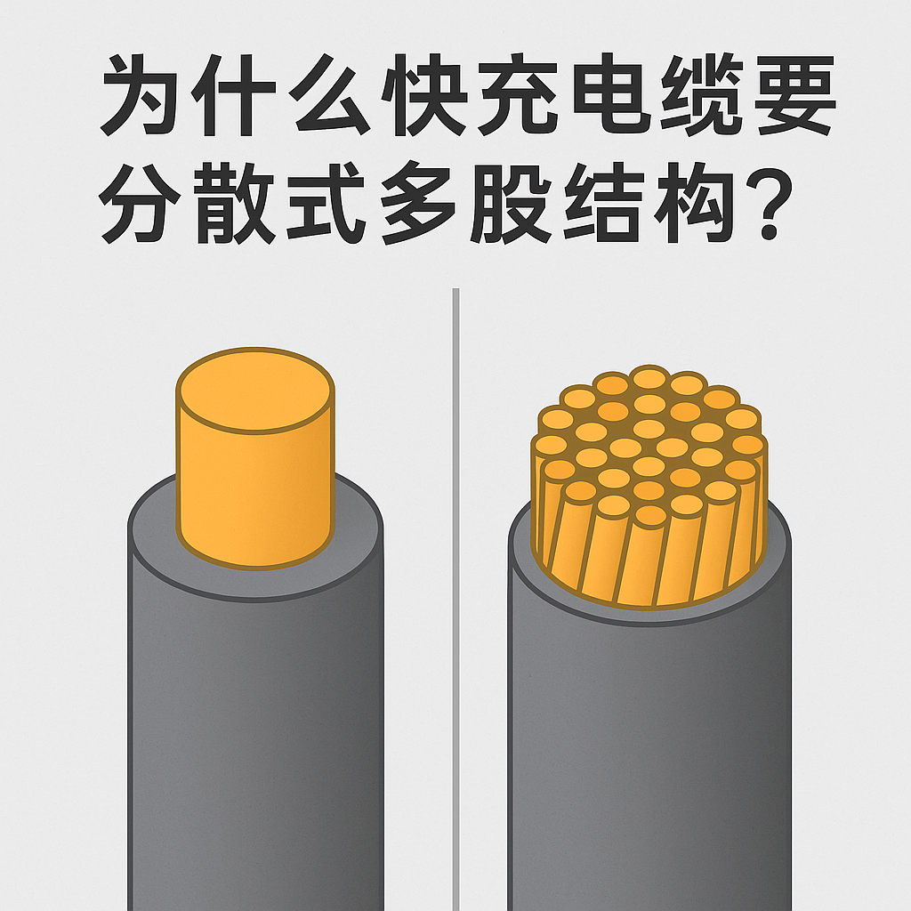 为什么快充电缆要采用分散式多股结构？核心原因其实有 5 个